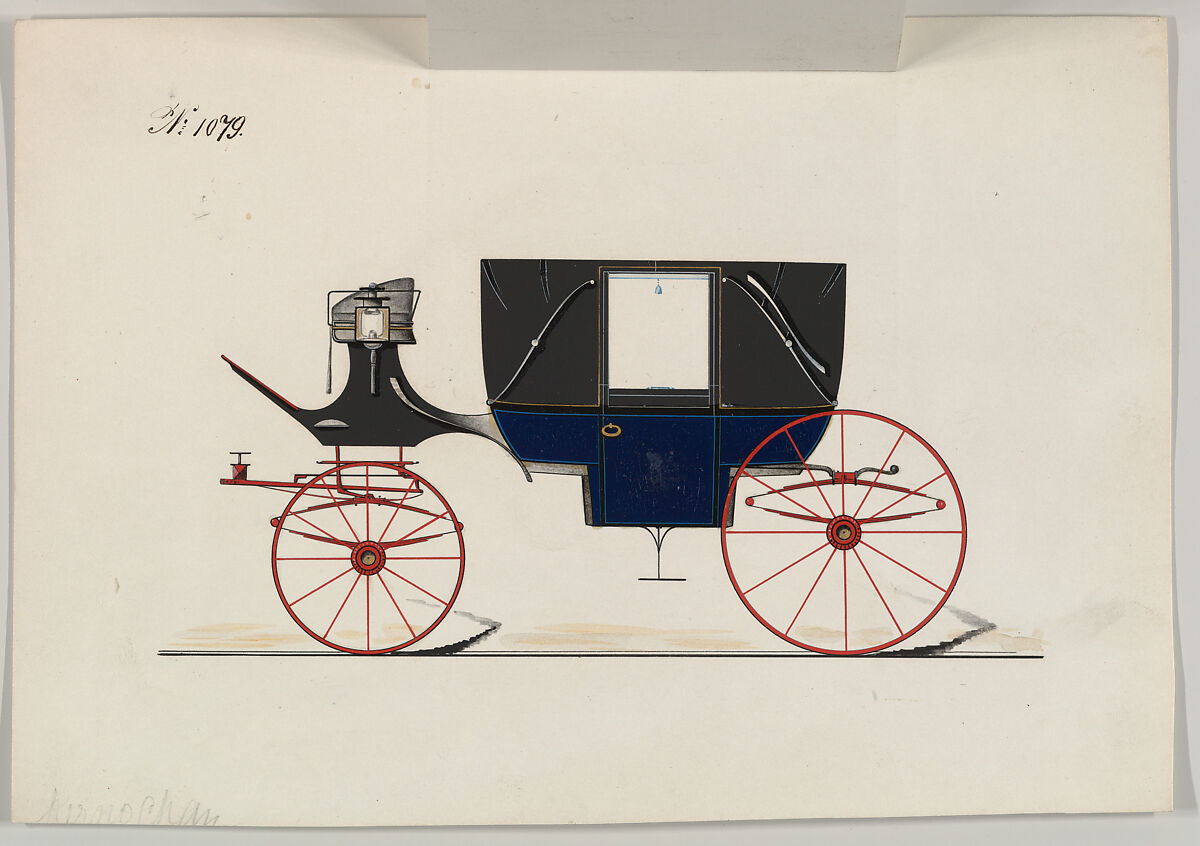 Landau #1079, Brewster &amp; Co. (American, New York), Pen and black ink, watercolor and gouache with gum arabic and metallic ink