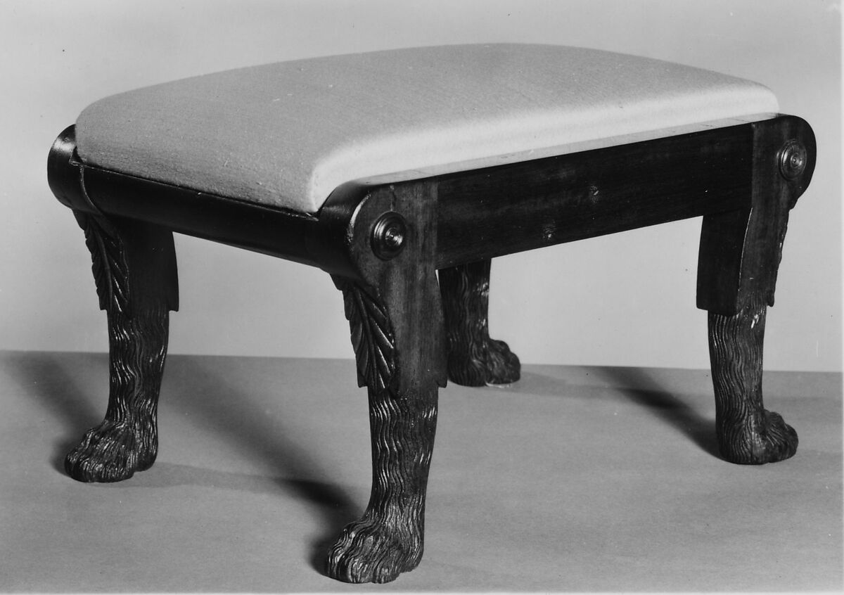 Footstool, Mahogany, tulip poplar, American 