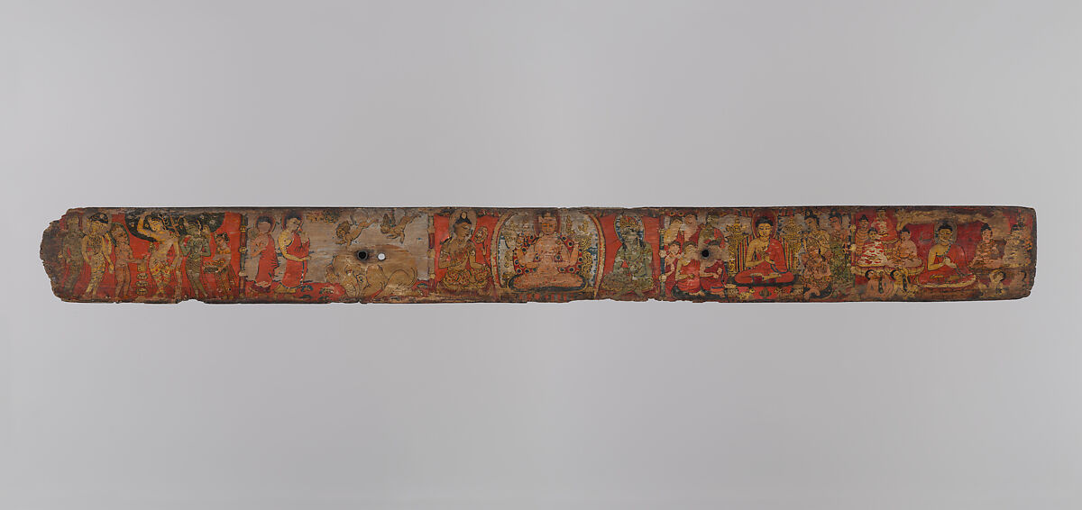 Book Cover from a Manuscript of the Ashtasahasrika Prajnaparamita Sutra, Ink and color on wood, with metal insets, Nepal (Kathmandu Valley) 