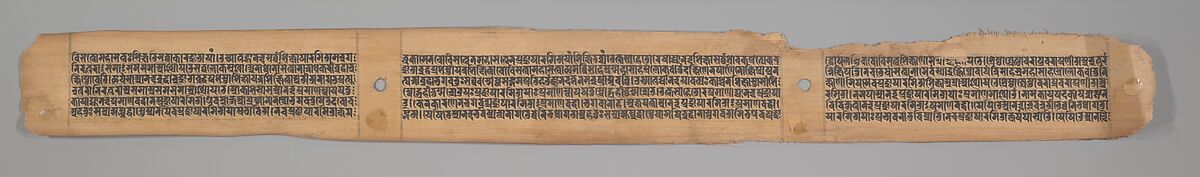 Buddha Giving Safety (Abhayananda) to Mariners, Leaf from a Dispersed Pancavimsatisahasrika Prajnapramita, Ink and color on palm leaf, India (Bengal) or Bangladesh