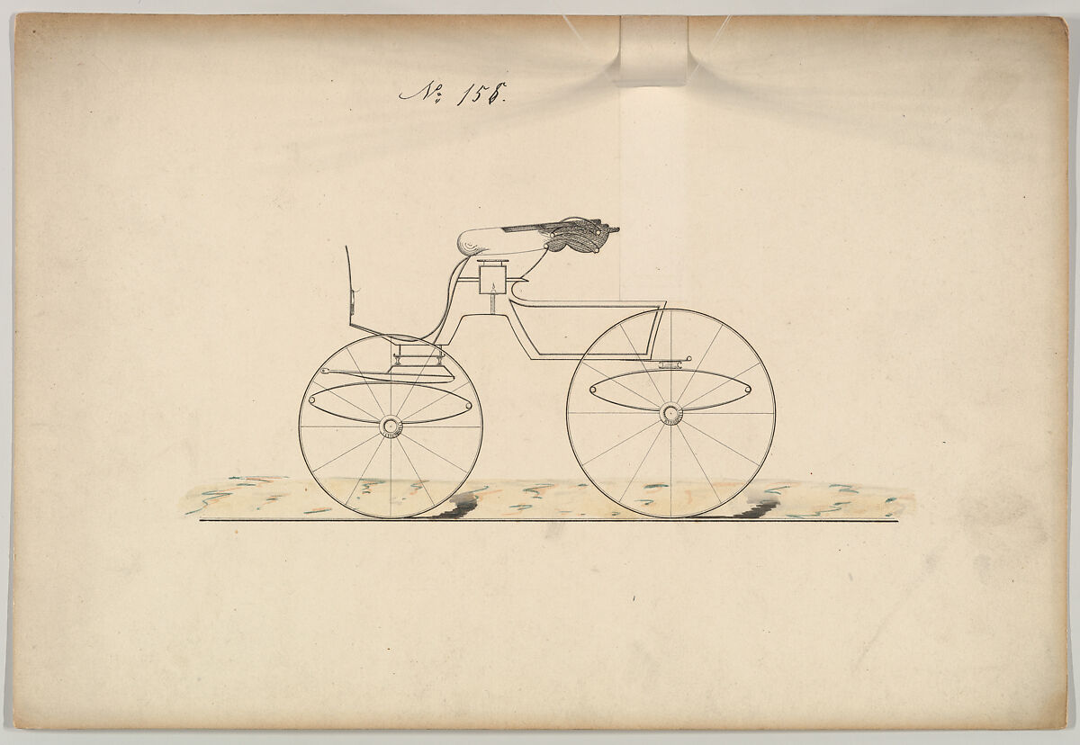 Exhibition Phaeton #158, Brewster &amp; Co. (American, New York), Pen and black ink, watercolor