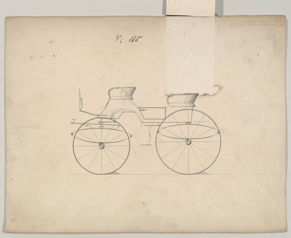 Phaeton #160, Brewster &amp; Co. (American, New York), Graphite, pen and black ink