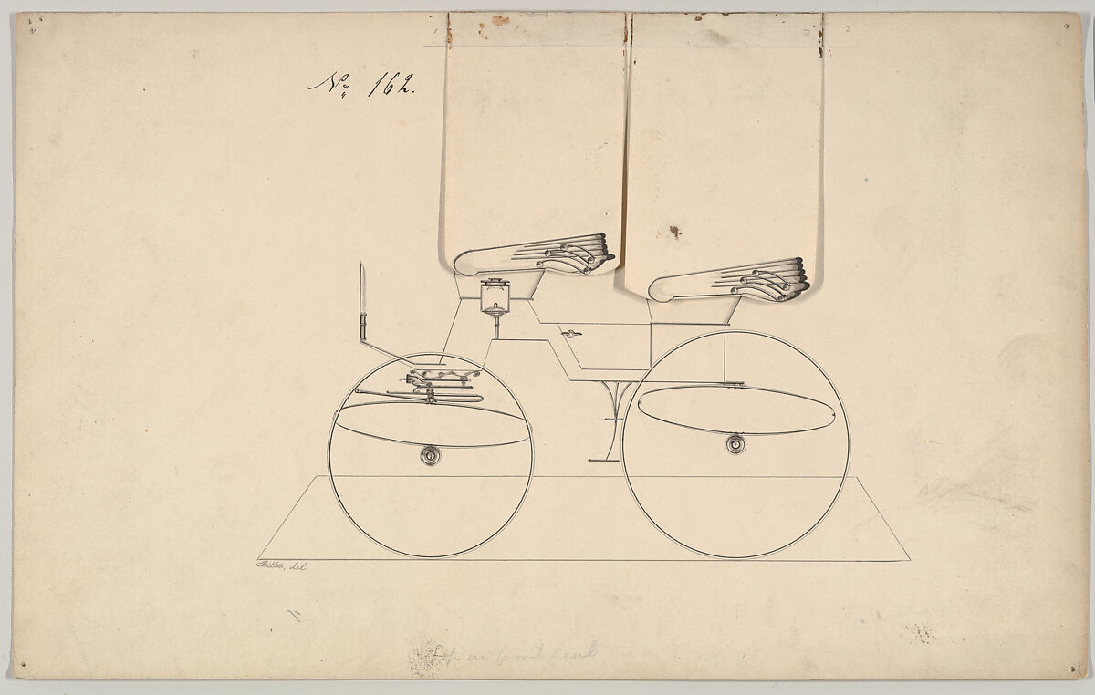Design for Phaeton, no. 162, Brewster &amp; Co. (American, New York), Pen and black ink 