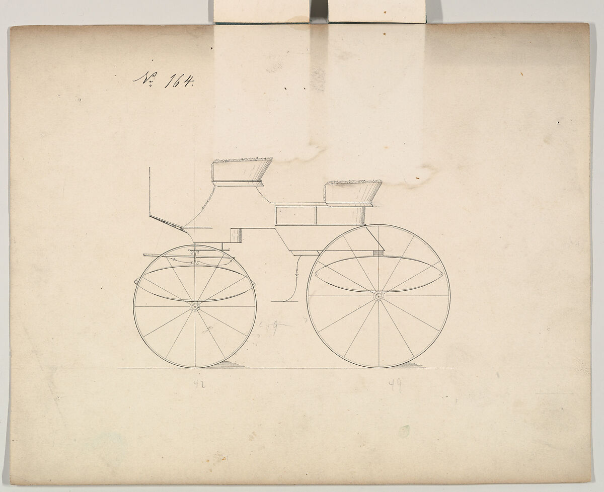 Phaeton #164, Brewster &amp; Co. (American, New York), Pen and black ink
