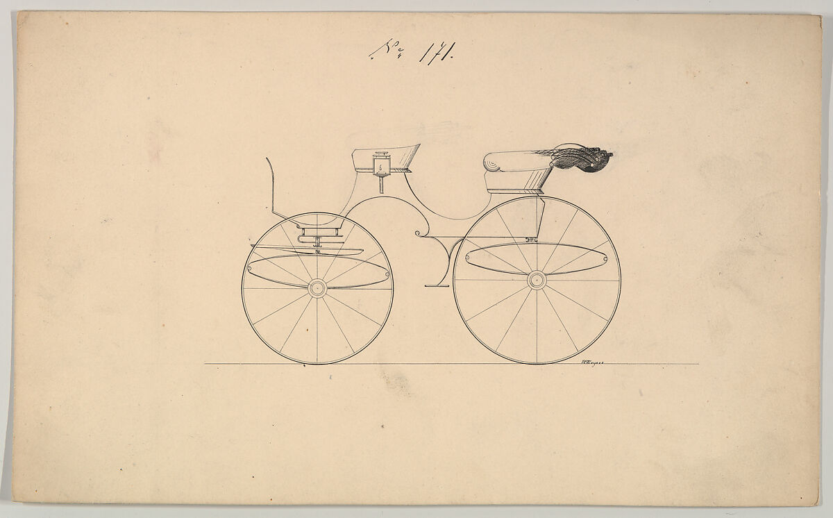 Design for Phaeton, no. 171, Brewster &amp; Co. (American, New York), Pen and black ink 