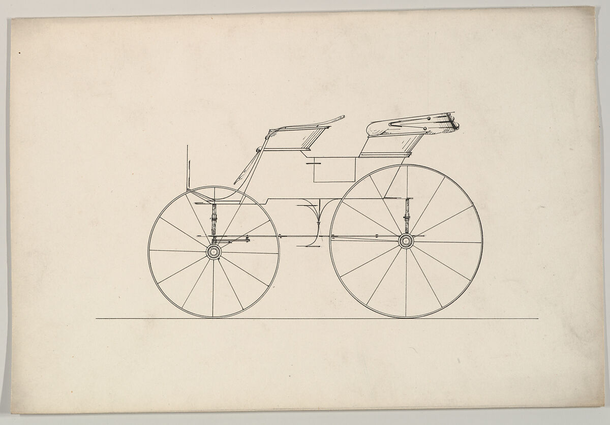 Design for Phaeton (unnumbered), Brewster &amp; Co. (American, New York), Pen and black ink 