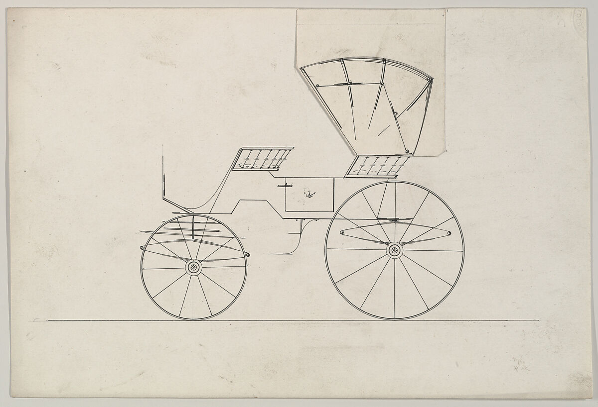 Design for Phaeton (unnumbered), Brewster &amp; Co. (American, New York), Pen and black ink 