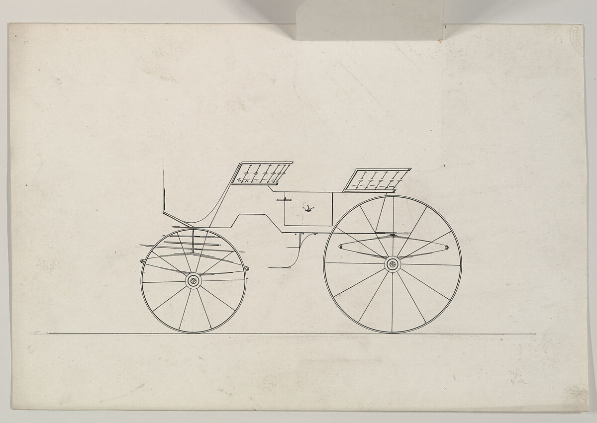 Design for Phaeton (unnumbered), Brewster &amp; Co. (American, New York), Pen and black ink