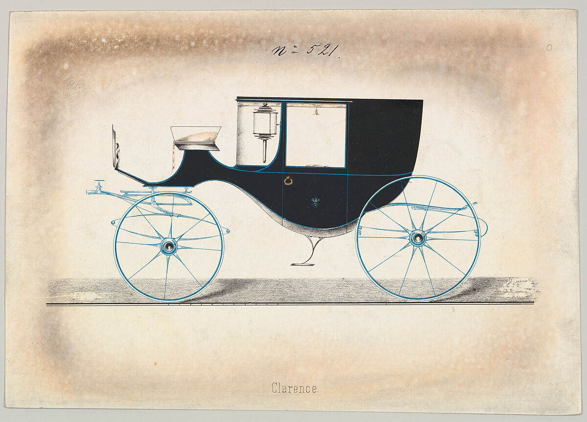 Clarence #521, Brewster &amp; Co. (American, New York), Hand-colored lithograph w/ metallic ink 