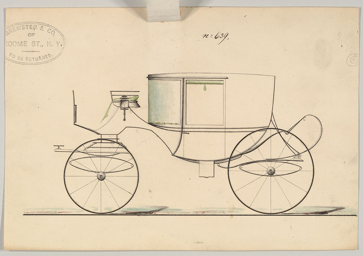 Clarence #639, Brewster &amp; Co. (American, New York), Watercolor and ink