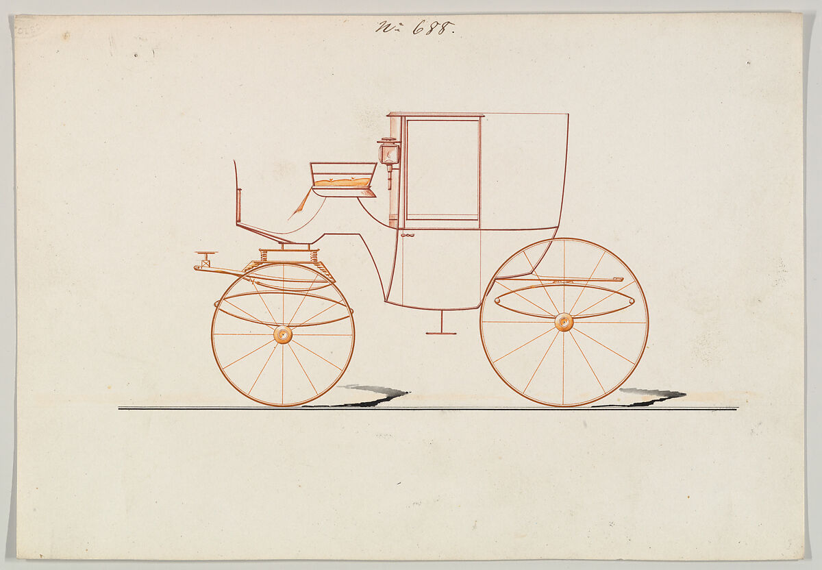 Coupé # 688, Brewster &amp; Co. (American, New York), Watercolor 