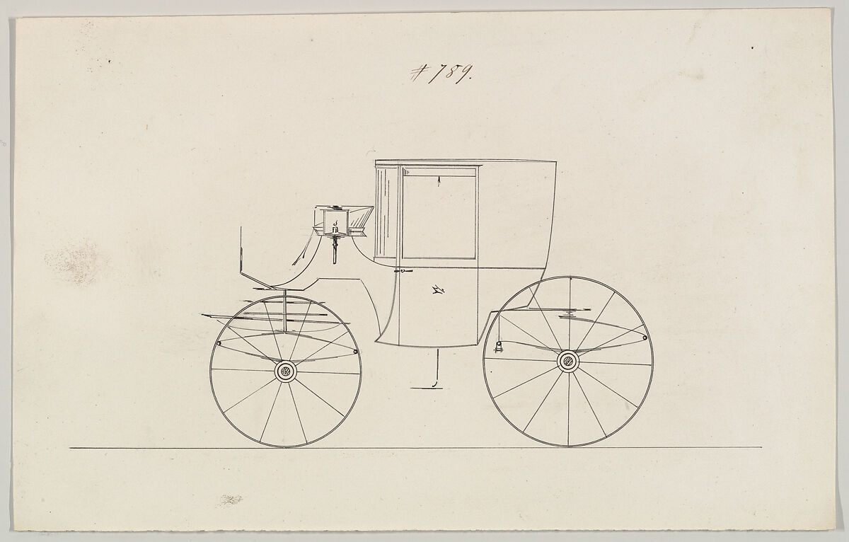 Design for Coupé, no. 789, Brewster &amp; Co. (American, New York), Pen and black ink 