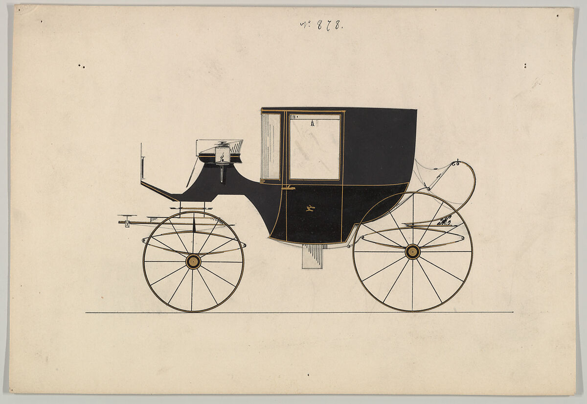 Clarence #878, Brewster &amp; Co. (American, New York), Pen and black ink, watercolor and gouache with gum arabic and metallic ink 