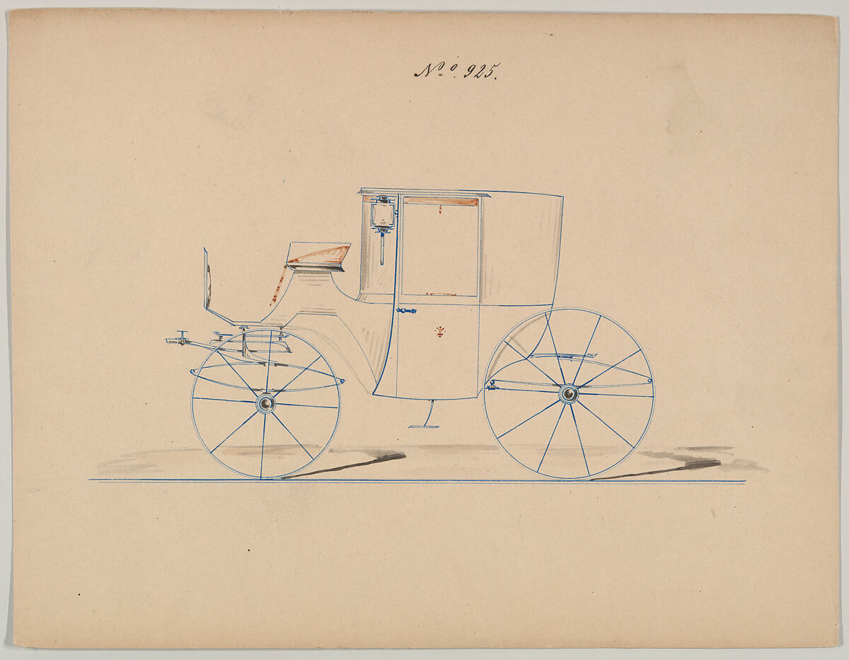 Design for Coupé, no. 925, Brewster &amp; Co. (American, New York), Watercolor and gouache 