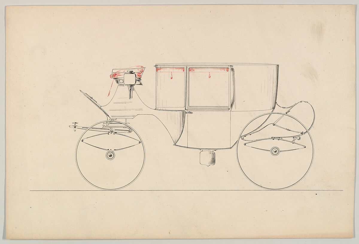 Clarence  (unnumbered), Brewster &amp; Co. (American, New York), Pen and black in, watercolor and gouache 