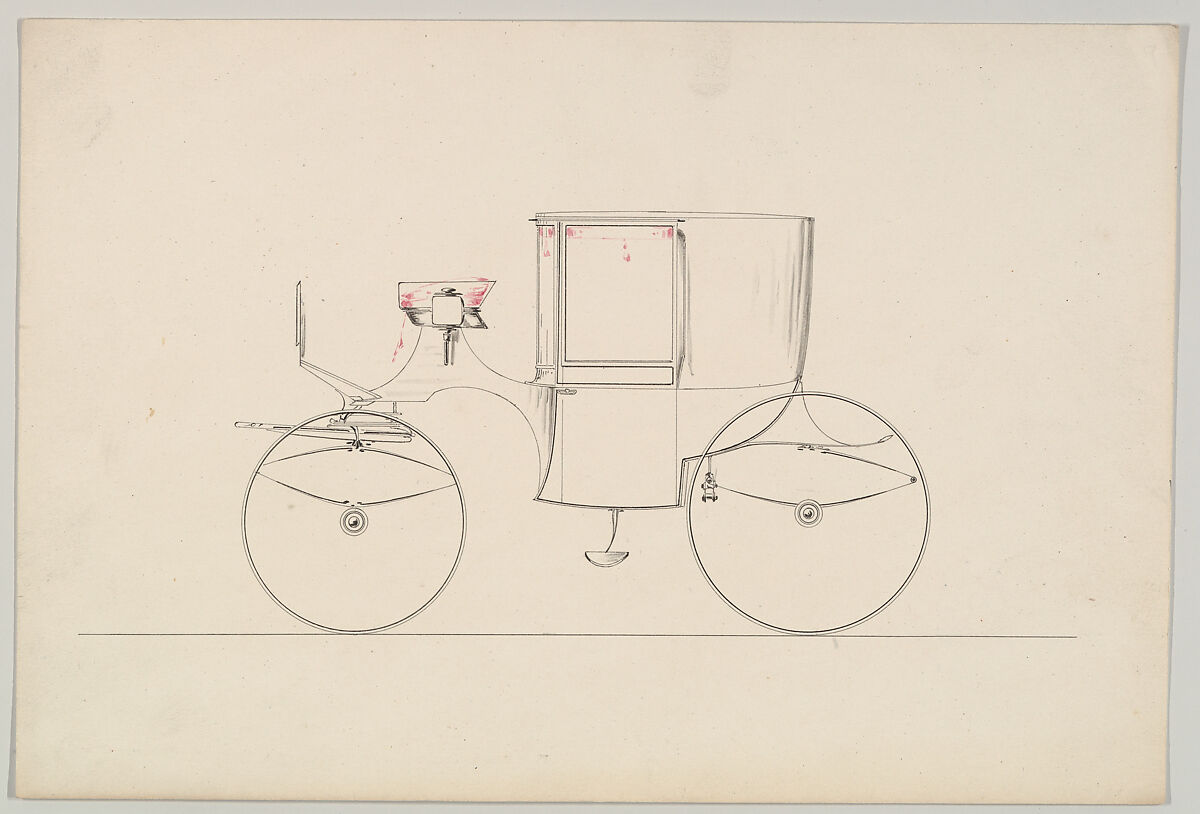 Coupé (unnumbered), Brewster &amp; Co. (American, New York), Pen and black in, watercolor and gouache 