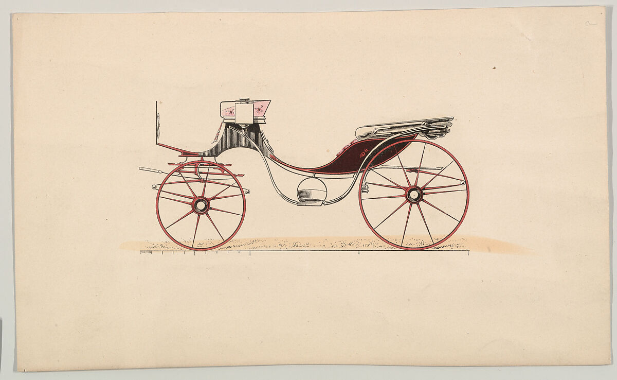 Cabriolet  (unnumbered), Brewster &amp; Co. (American, New York), Watercolor and ink 