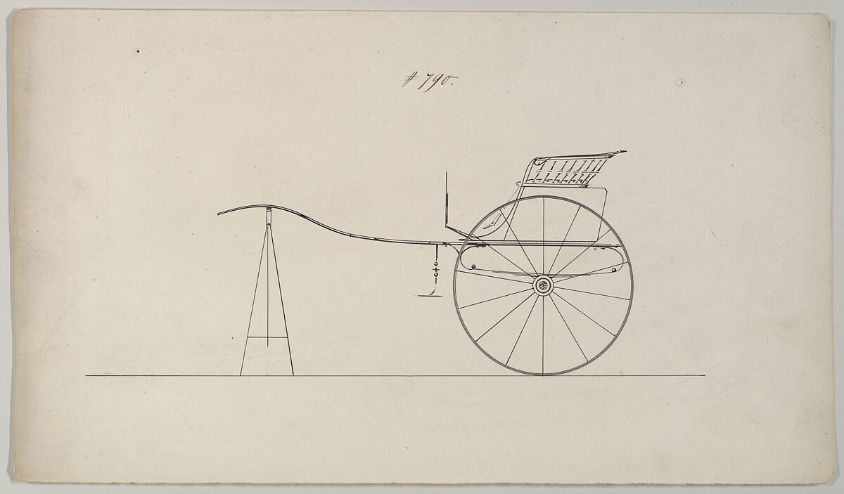 Design for Park Gate Gig, no. 790, Brewster &amp; Co. (American, New York), Pen and black ink 