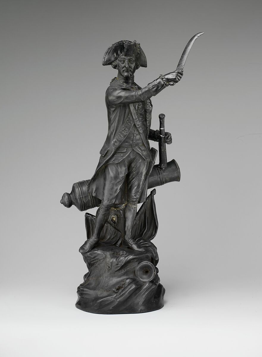 Figure of Admiral Samuel Hood, Pierre Stephan (French, active ca. 1770–95), Earthenware, basalt, British (American market) 