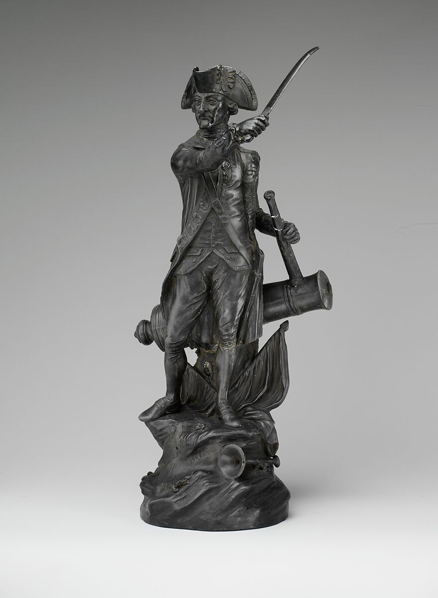 Figure of Admiral Samuel Hood, Pierre Stephan (French, active ca. 1770–95), Earthenware, basalt, British (American market)