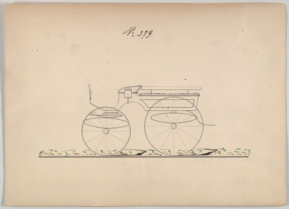 Design for Wagonette or Omnibus, no. 379, Brewster &amp; Co. (American, New York), Pen and black ink 