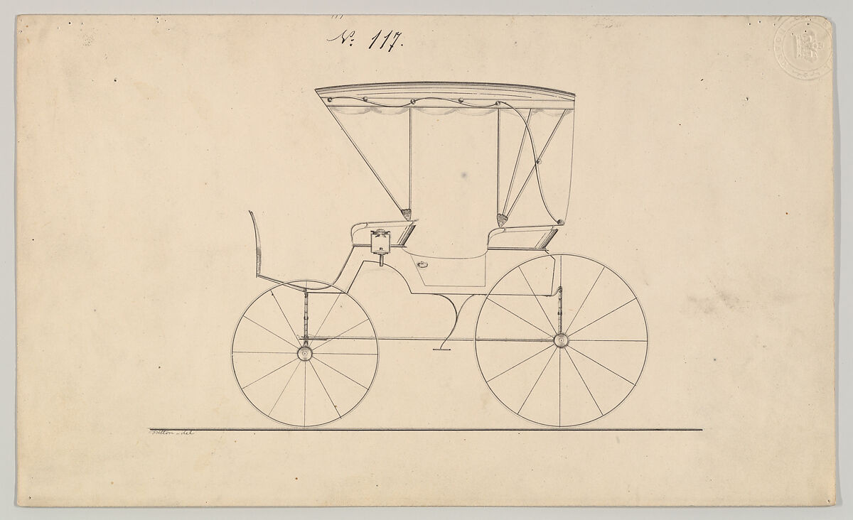 Extension Top Phaeton #117, Brewster &amp; Co. (American, New York), Pen and black ink 