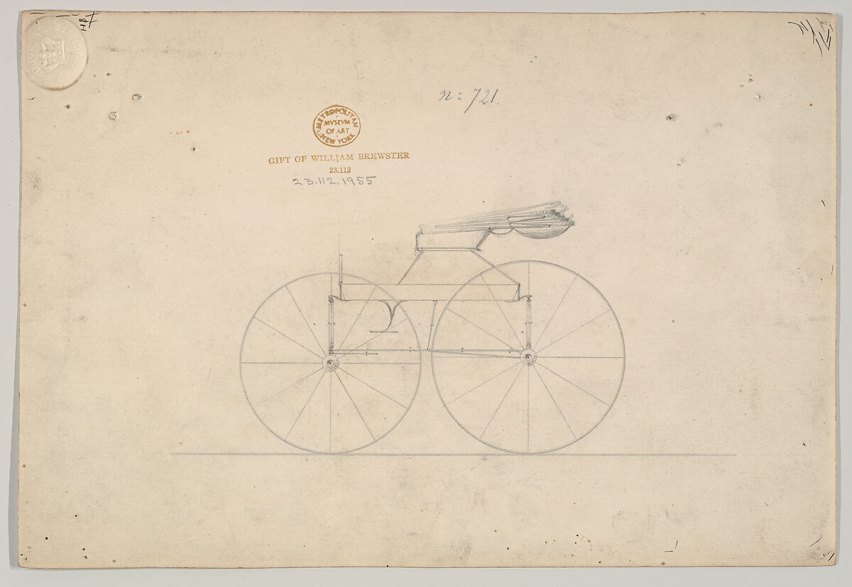 Wagon #276, Brewster &amp; Co. (American, New York), Pen and black ink
