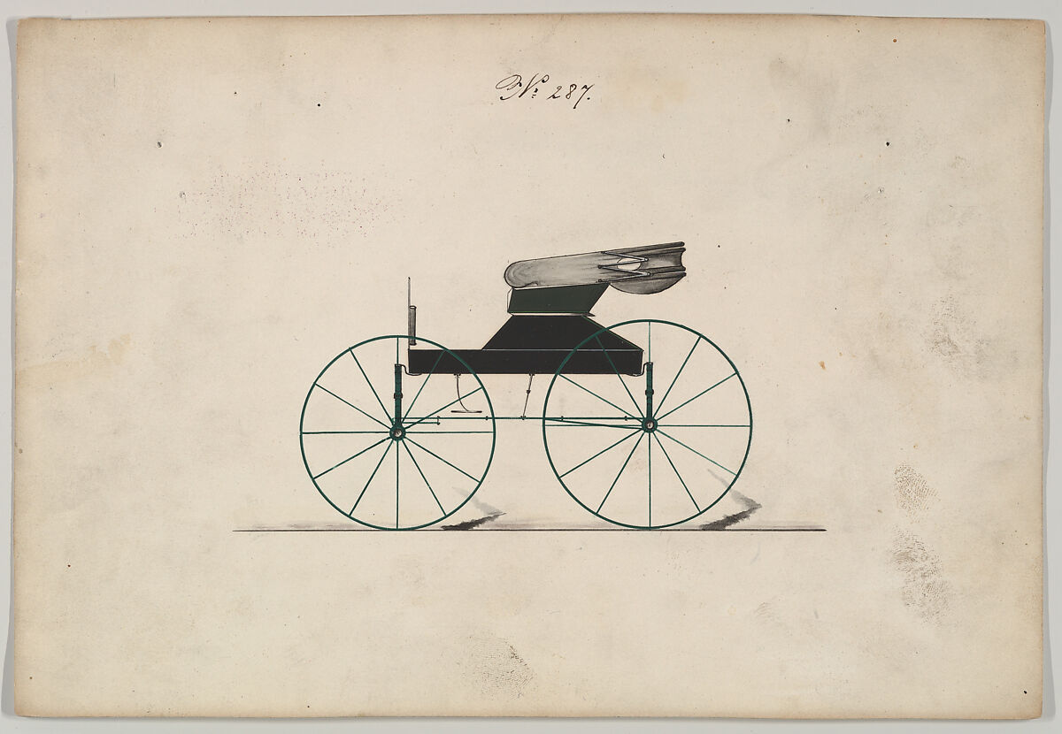 Wagon #287, Brewster &amp; Co. (American, New York), Pen and black ink, watercolor and gouache 