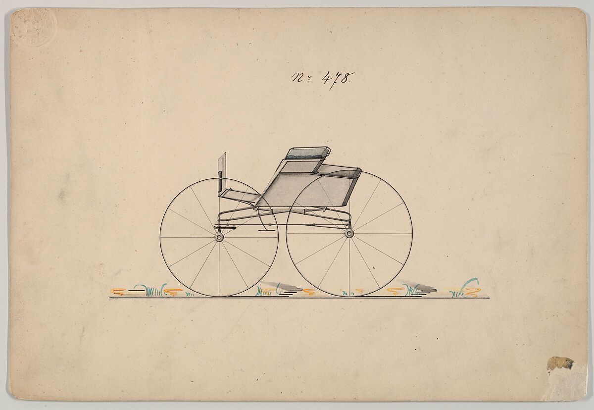 Wagon #478, Brewster &amp; Co. (American, New York), Pen and black ink, watercolor 