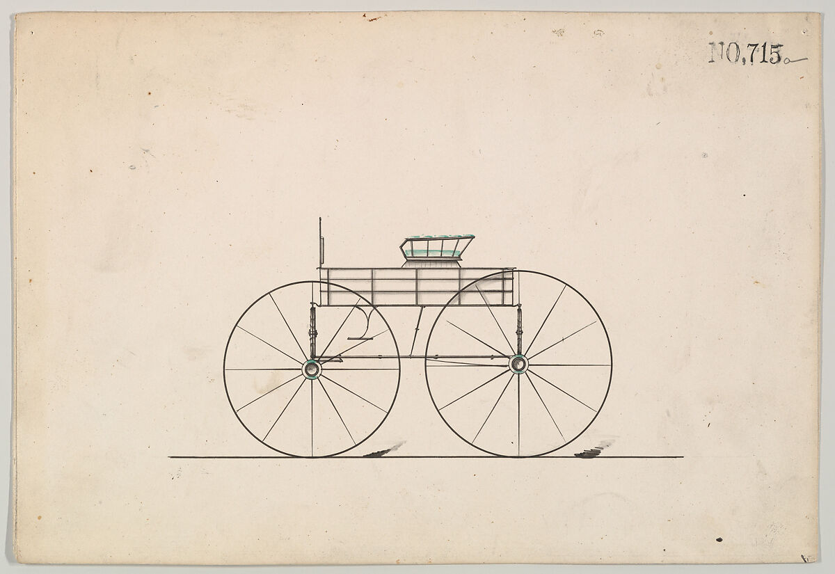Design for Wagon, no. 715a, Brewster &amp; Co. (American, New York), Watercolor and ink 