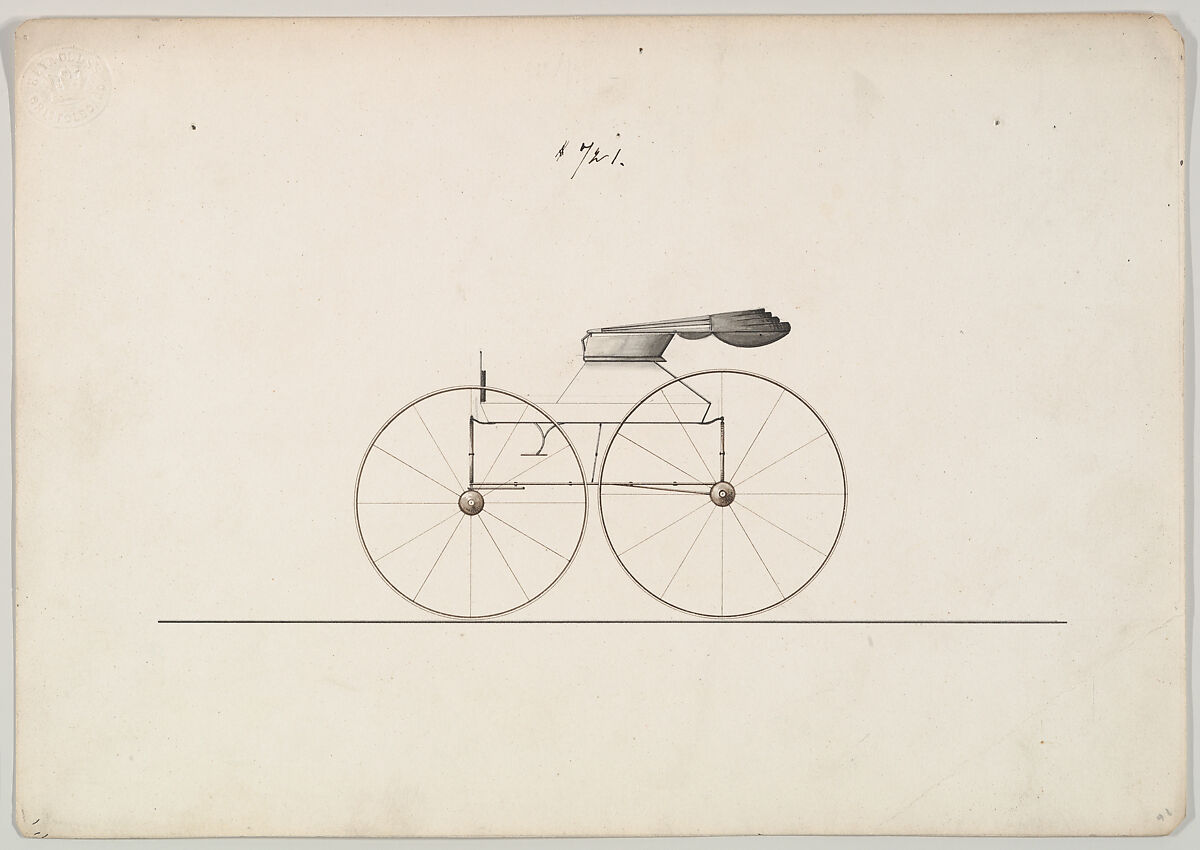 Design for Wagon, no. 721, Brewster &amp; Co. (American, New York), Pen and black ink 