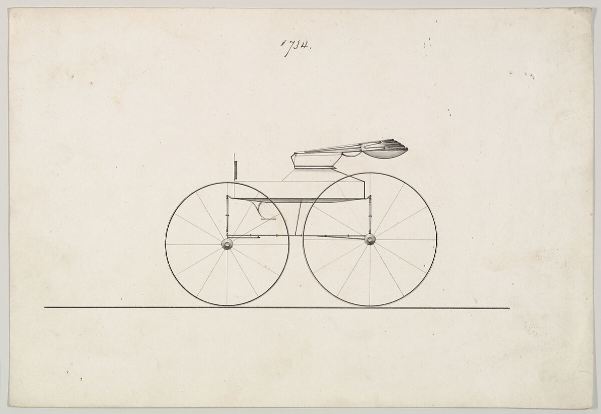 Design for Wagon, no. 734, Brewster &amp; Co. (American, New York), Pen and black ink 