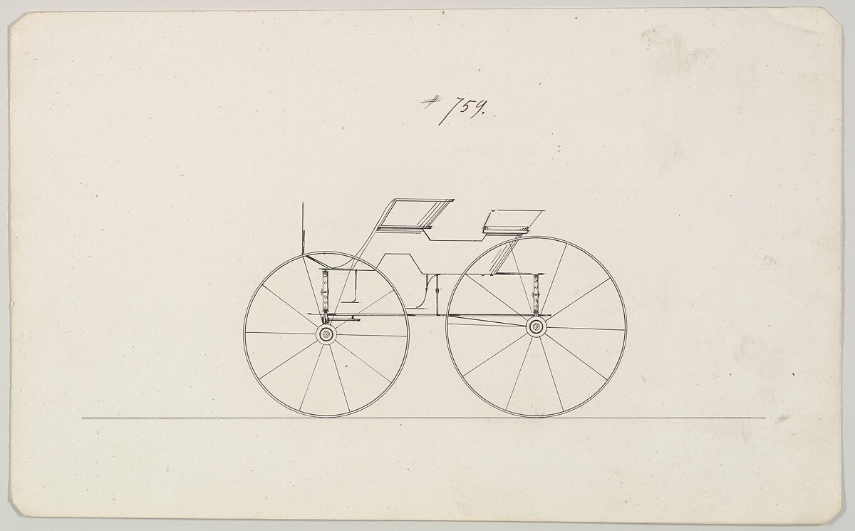 Design for Wagon, no. 759, Brewster &amp; Co. (American, New York), Pen and black ink 