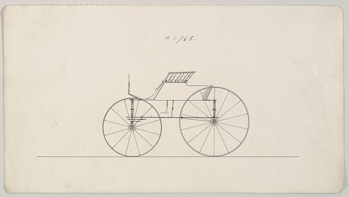 Design for Wagon, no. 768, Brewster &amp; Co. (American, New York), Pen and black ink 