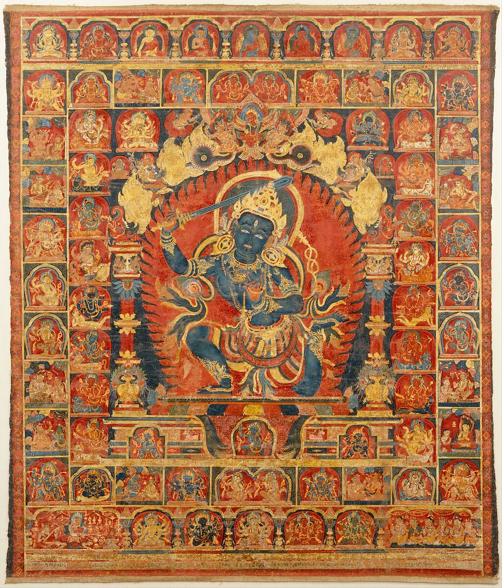 Acala, The Buddhist Protector, Distemper and gold on cloth, Nepal, Kathmandu Valley 