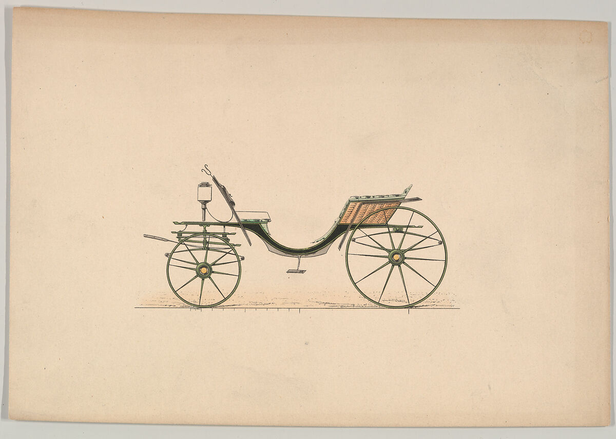Design for a Phaeton (no number), Hand-colored lithograph with gum arabic 