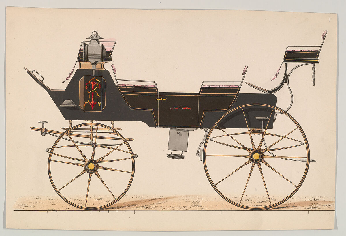 Design for Break (no number), Brewster &amp; Co. (American, New York), Hand colored commercially printed lithograph with gum arabic 