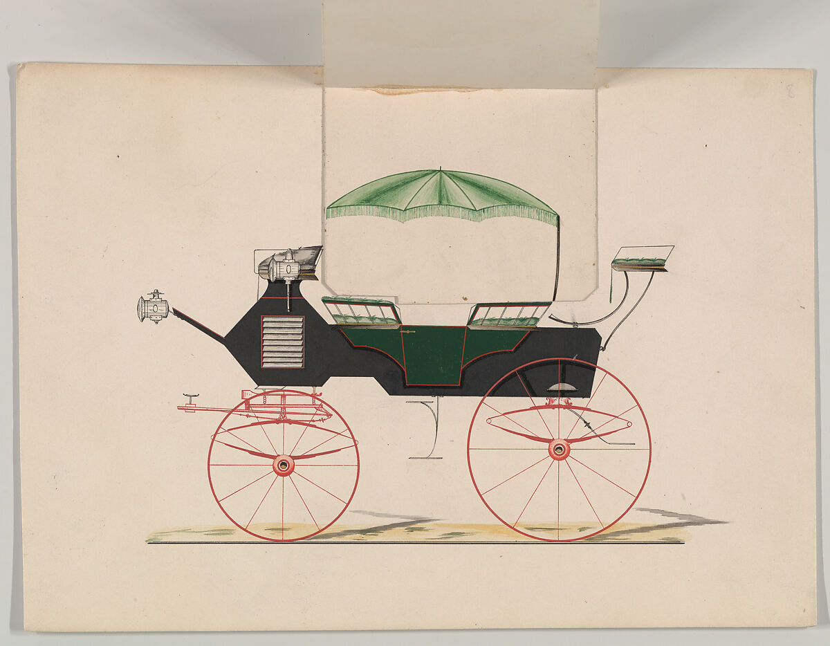 Break (unnumbered), Brewster &amp; Co. (American, New York), Pen and black ink, watercolor, metallic ink and gouache with gum arabic