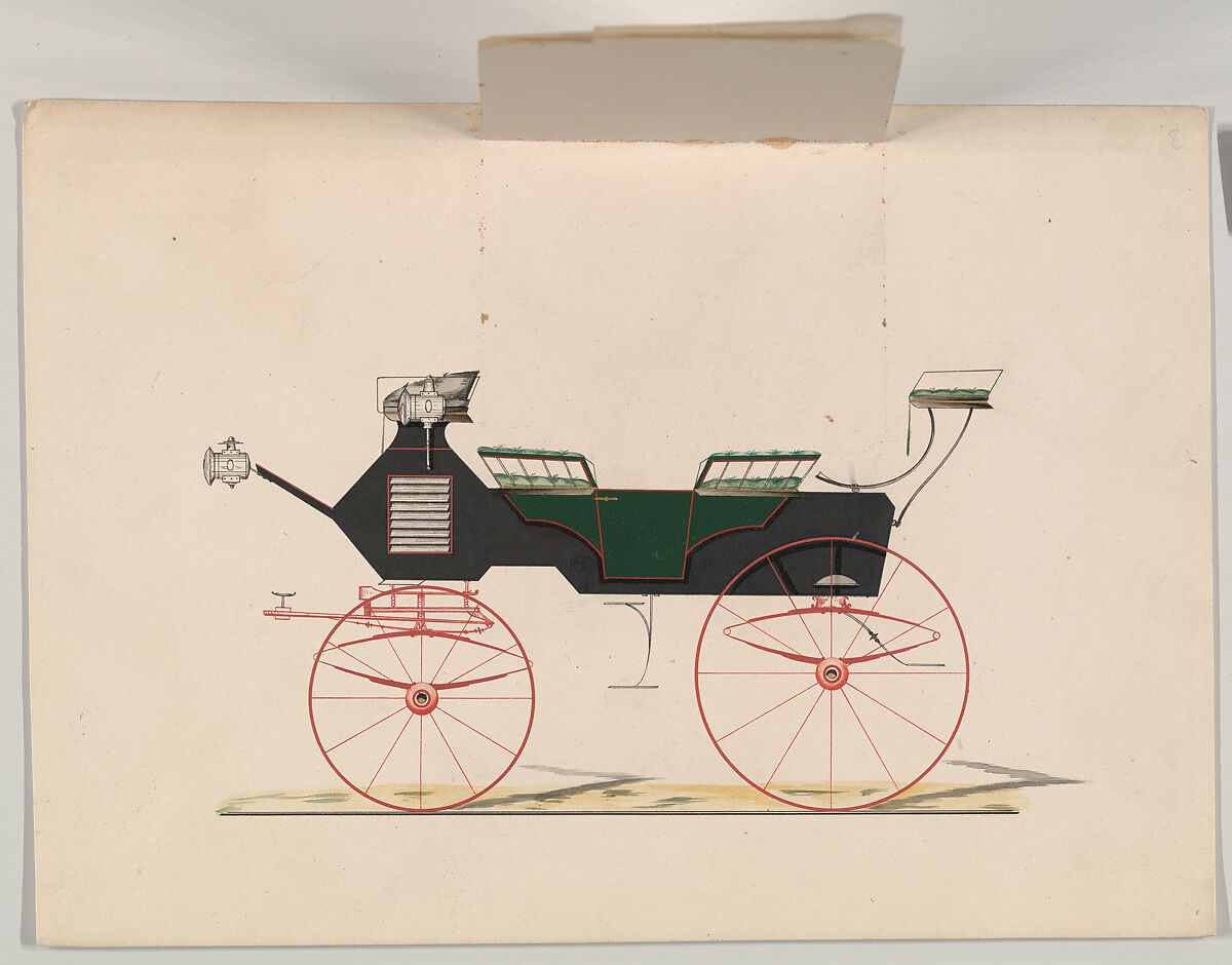 Break (unnumbered), Brewster &amp; Co. (American, New York), Pen and black ink, watercolor, metallic ink and gouache with gum arabic