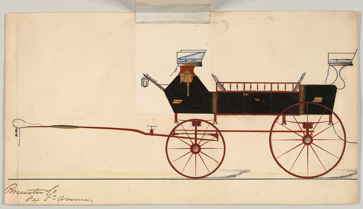 Break (unnumbered), Brewster &amp; Co. (American, New York), Pen and black ink, watercooor and gouache with gum arabic
