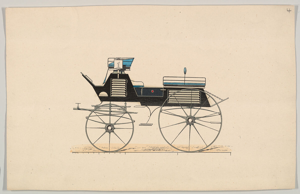 Design for a Break (unnumbered), Brewster &amp; Co. (American, New York), Handcolored lithograph with gum arabic 