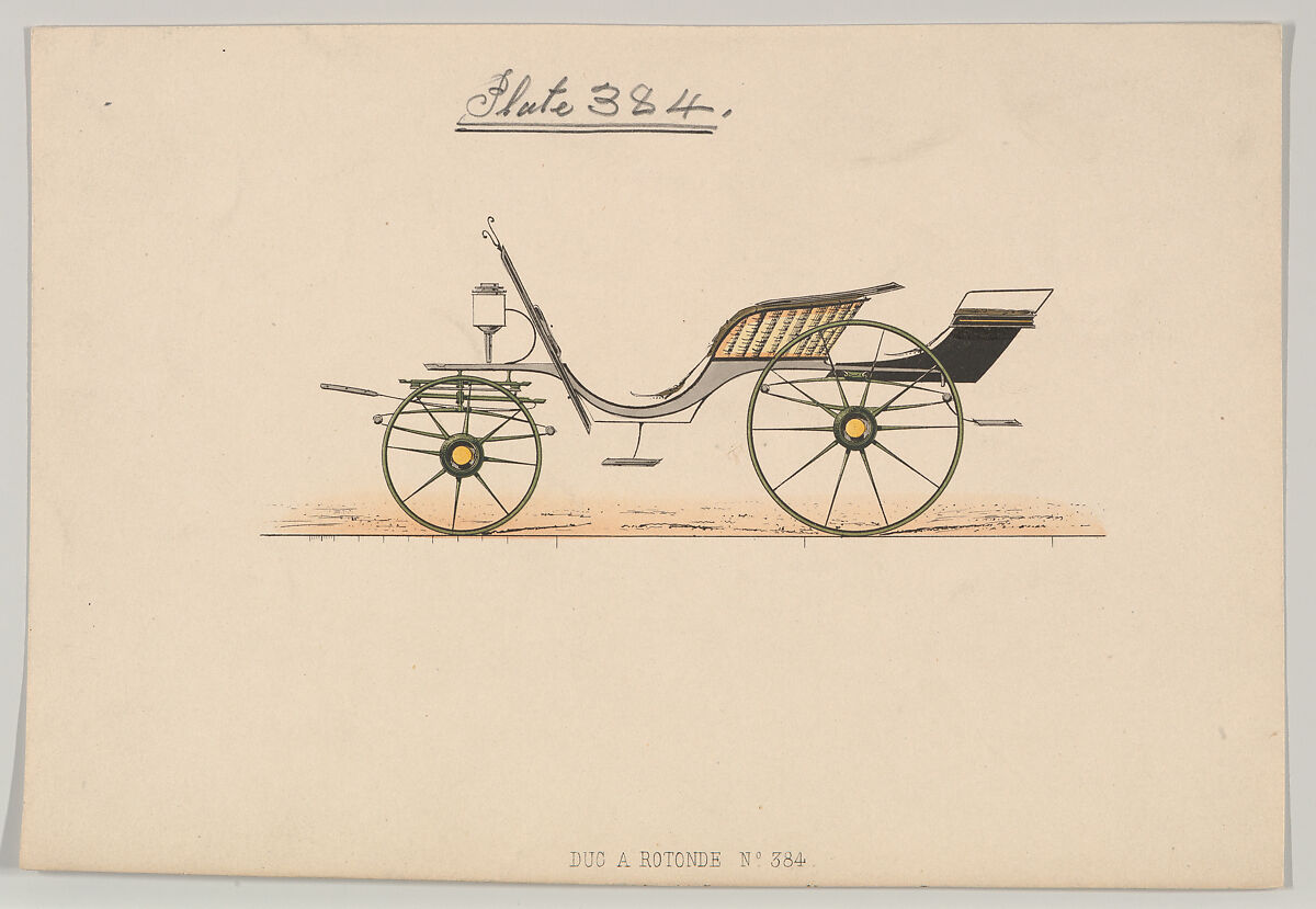 Phaeton or "Duc a Rotonde Plate 384", Brewster &amp; Co. (American, New York), Graphite and printing 