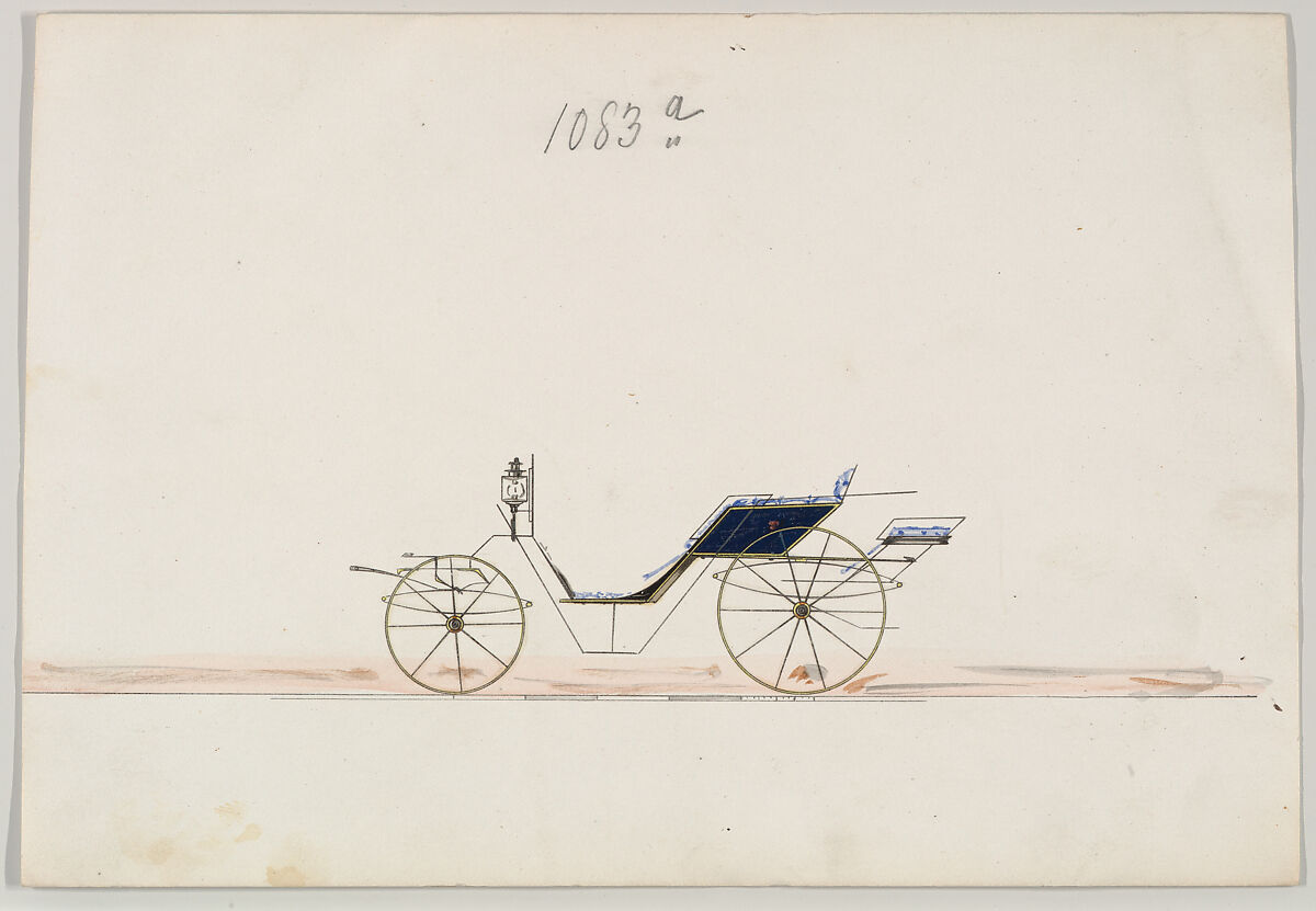 Phaeton #1083a, Brewster &amp; Co. (American, New York), Pen and black ink, watercolor and gouache with gum arabic 
