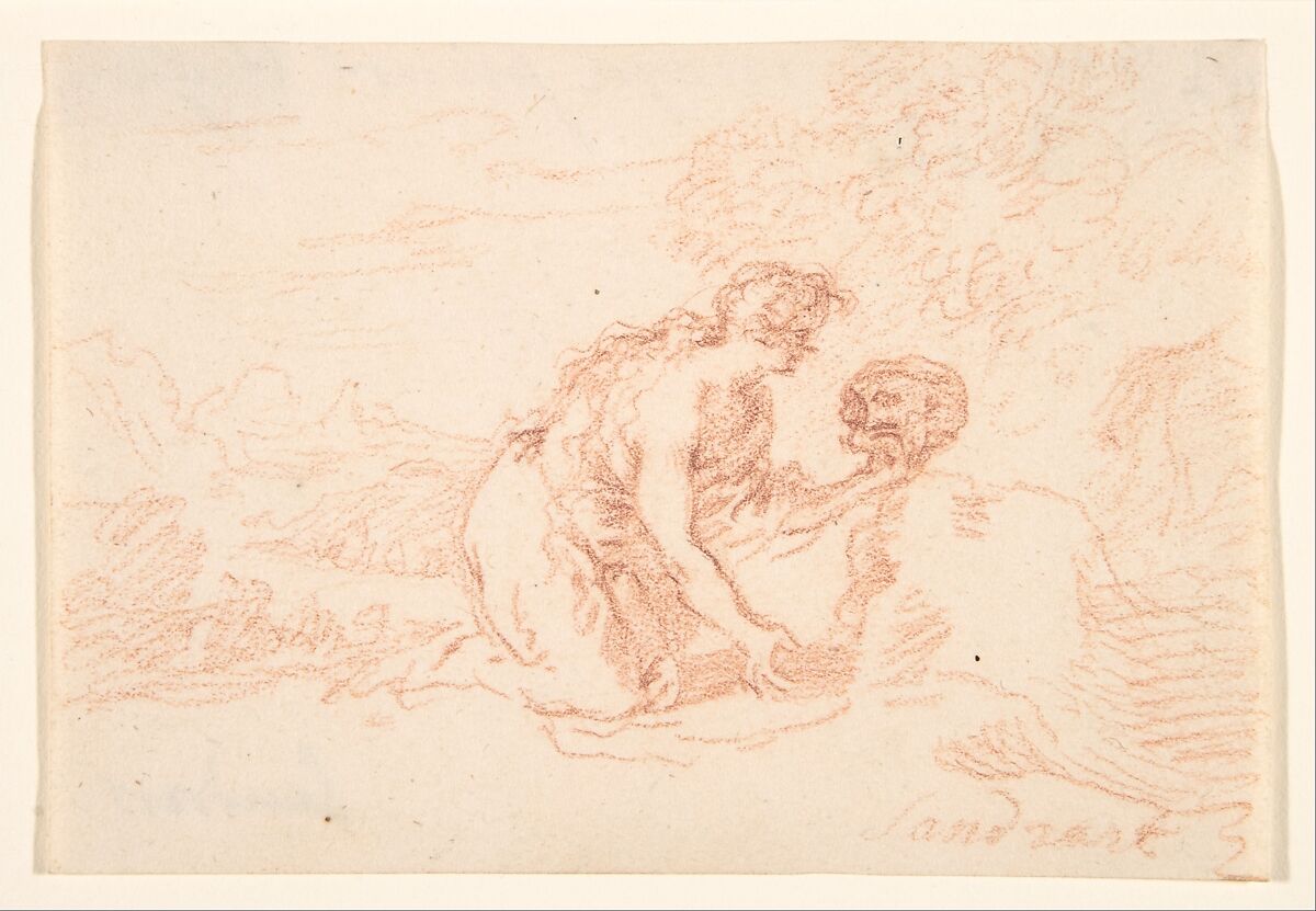 Mary Magdalen Penitent, Joachim von Sandrart (German, Frankfurt 1606–1688 Nuremberg), Red chalk 