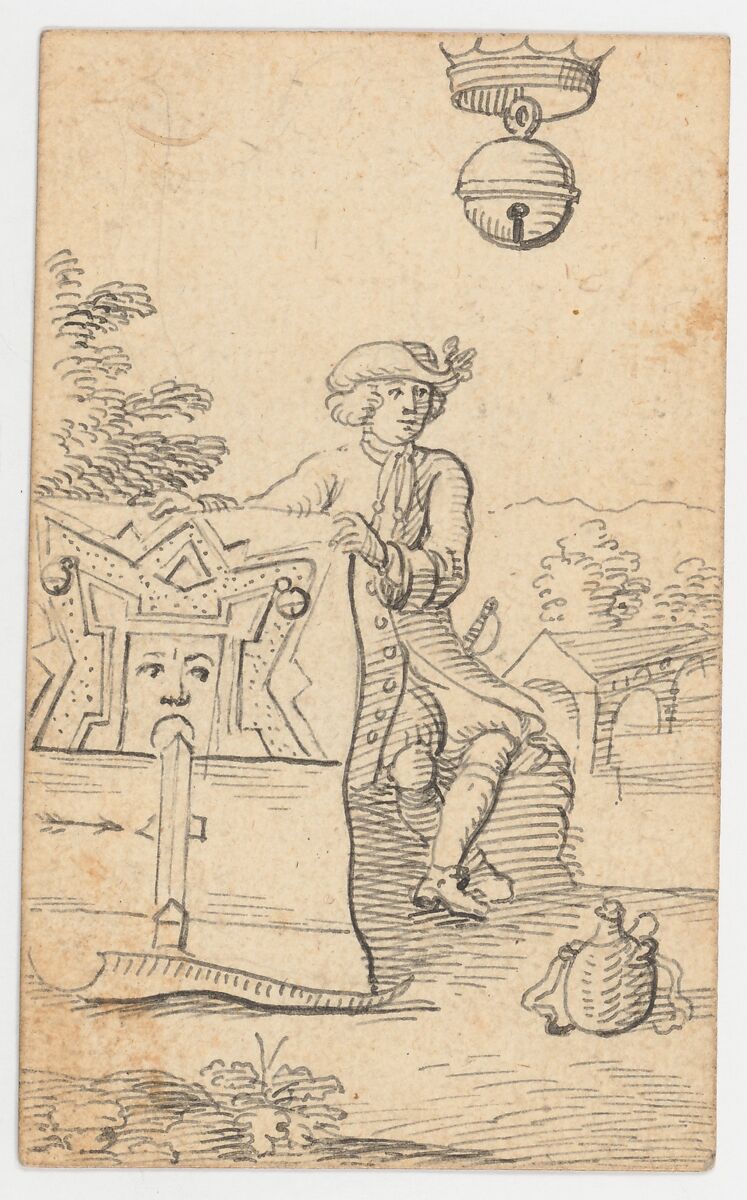 Shell King: A Man with a Map of a Fortification, Johannes Brandenberg (Swiss, Zug 1661–1729 Zug), Pen and black ink
