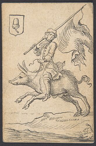 Acorn Knave: A Man Astride a Swine