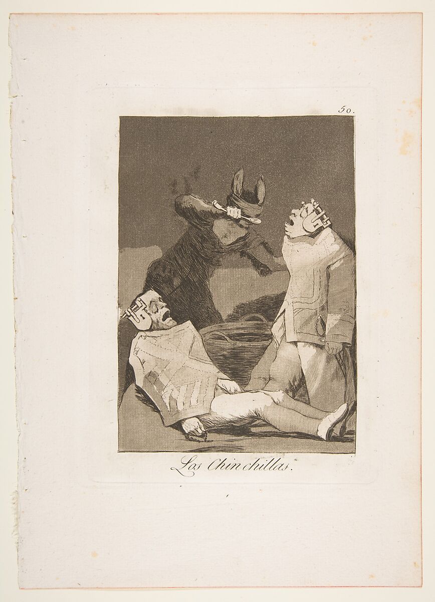 Plate 50 from "Los Caprichos": The Chinchillas (Los Chinchillas), Goya (Francisco de Goya y Lucientes) (Spanish, Fuendetodos 1746–1828 Bordeaux), Etching, burnished aquatint, burin 