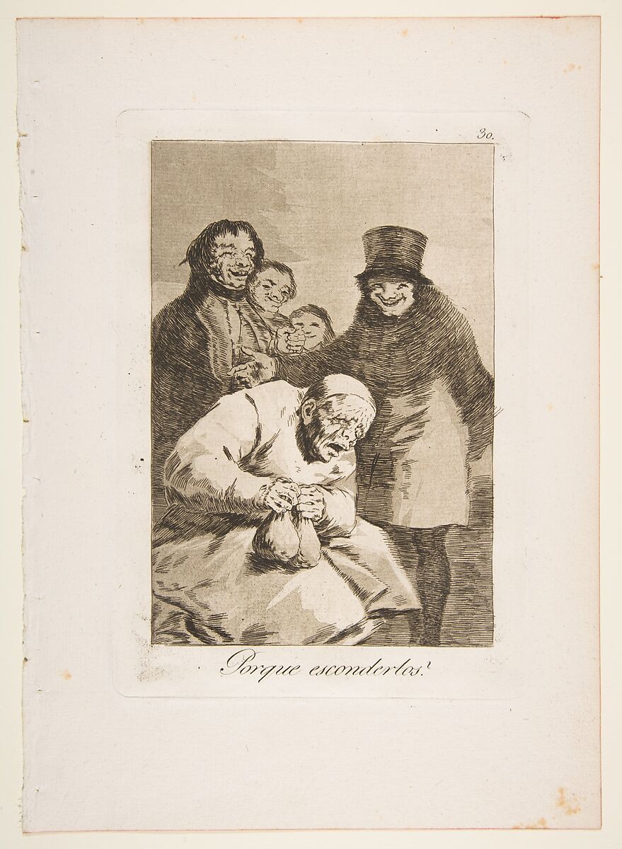 Plate 30 from "Los Caprichos": Why hide them? (Porque esconderlos?), Goya (Francisco de Goya y Lucientes) (Spanish, Fuendetodos 1746–1828 Bordeaux), Etching, burnished aquatint, drypoint 