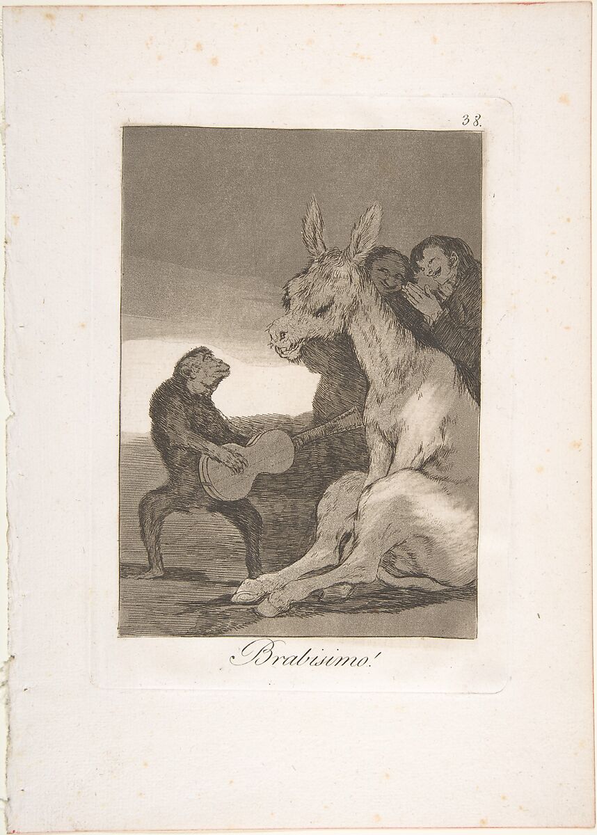 Plate 38 from "Los Caprichos": Bravo! (Brabisimo!), Goya (Francisco de Goya y Lucientes) (Spanish, Fuendetodos 1746–1828 Bordeaux), Etching, burnished aquatint, drypoint 