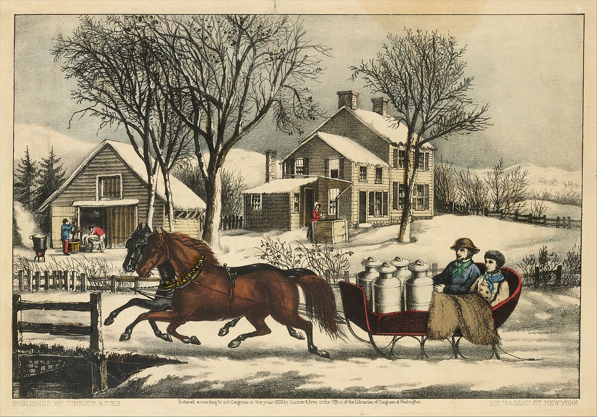 Winter Morning in the Country, Currier & Ives  American, Hand-colored lithograph